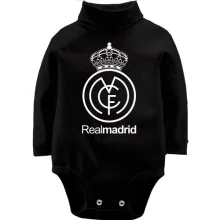 Детское боди с длинным рукавом с белой эмблемой Real Madrid