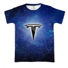 3D футболка Tesla космос