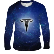 Чоловічий 3D лонгслів Tesla космос