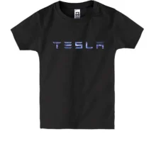 Детская футболка с лого Tesla (молнии)