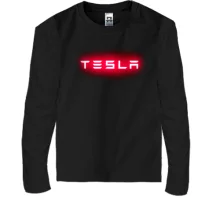 Детский лонгслив с лого Tesla (2)