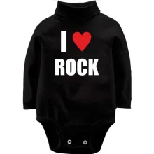 Детское боди с длинным рукавом I love Rock