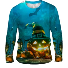 Мужской 3D лонгслив Halloween art Screaming man