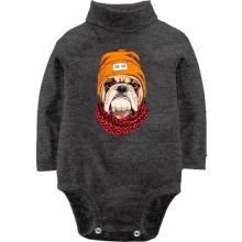 Детское боди с длинным рукавом с бульдогом (Cool dog)