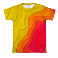 3D футболка Abstraction yellow-red