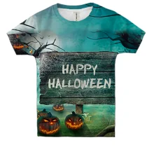Дитяча 3D футболка Happy Halloween.
