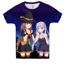 Детская 3D футболка Halloween anime girls