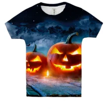 Детская 3D футболка Halloween pumpkins