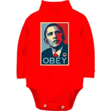 Детское боди с длинным рукавом Obey Obama
