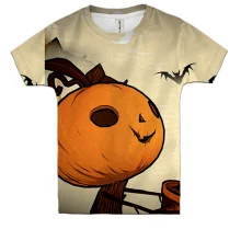 Детская 3D футболка Halloween pumpkin and bats