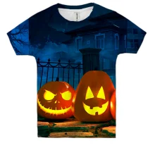 Детская 3D футболка Halloween pumpkins 3