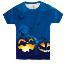 Детская 3D футболка Halloween pumpkins 4