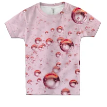 Дитяча 3D футболка Pink bubbles pattern