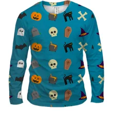 Мужской 3D лонгслив Halloween pattern attributes