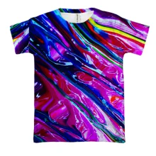 3D футболка Rainbow abstraction 2