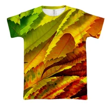 3D футболка Autumn leaves pattern