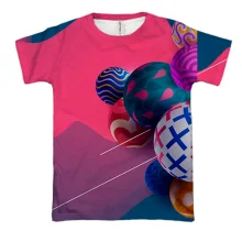 3D футболка Multicolor balls