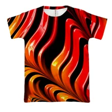3D футболка Abstraction red lines