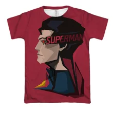 3D футболка Superman в полигональном стиле