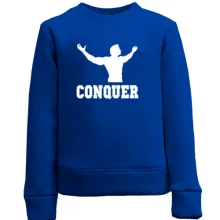 Детский свитшот с атлетом и надписью «Conquer»