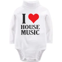 Дитяче боді з довгим рукавом I love house music
