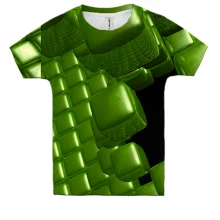 Дитяча 3D футболка Green cubes
