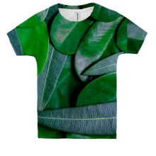 Дитяча 3D футболка Green leaves pattern 4
