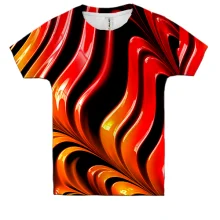 Дитяча 3D футболка Abstraction red lines