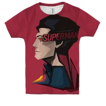 Дитяча 3D футболка Superman у полігональному стилі