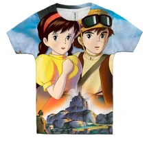 Детская 3D футболка Anime boy and girl