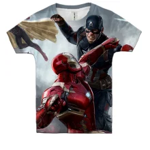 Детская 3D футболка The avengers attack