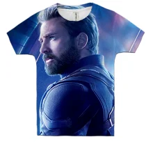 Детская 3D футболка Captain America portrait