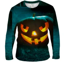 Мужской 3D лонгслив Halloween pumpkin smile