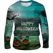 Чоловічий 3D лонгслів Happy Halloween.