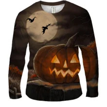 Мужской 3D лонгслив Halloween pumpkin art 4