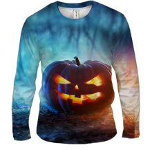 Мужской 3D лонгслив Halloween pumpkin art 5
