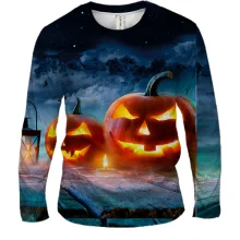 Мужской 3D лонгслив Halloween pumpkins