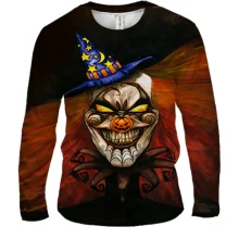 Чоловічий 3D лонгслів Halloween clown art