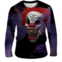 Мужской 3D лонгслив Halloween clown art 2