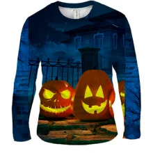 Мужской 3D лонгслив Halloween pumpkins 3