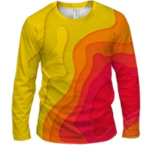 Мужской 3D лонгслив Abstraction yellow-red