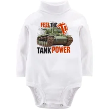 Детское боди с длинным рукавом WOT - Feel the tank power