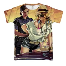 3D футболка GTA police girl