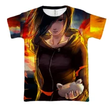 3D футболка Anime girl sunset