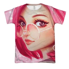 3D футболка Pink anime girl