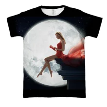 3D футболка Girl on the edge of the cliff