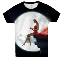 Дитяча 3D футболка Girl on the edge of the cliff
