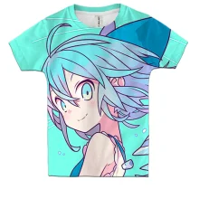 Детская 3D футболка Blue anime girl