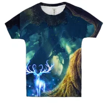 Дитяча 3D футболка Glowing deer