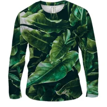 Мужской 3D лонгслив Green leaves pattern